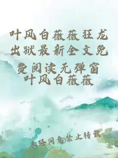 叶风白薇薇狂龙出狱最新全文免费阅读无弹窗